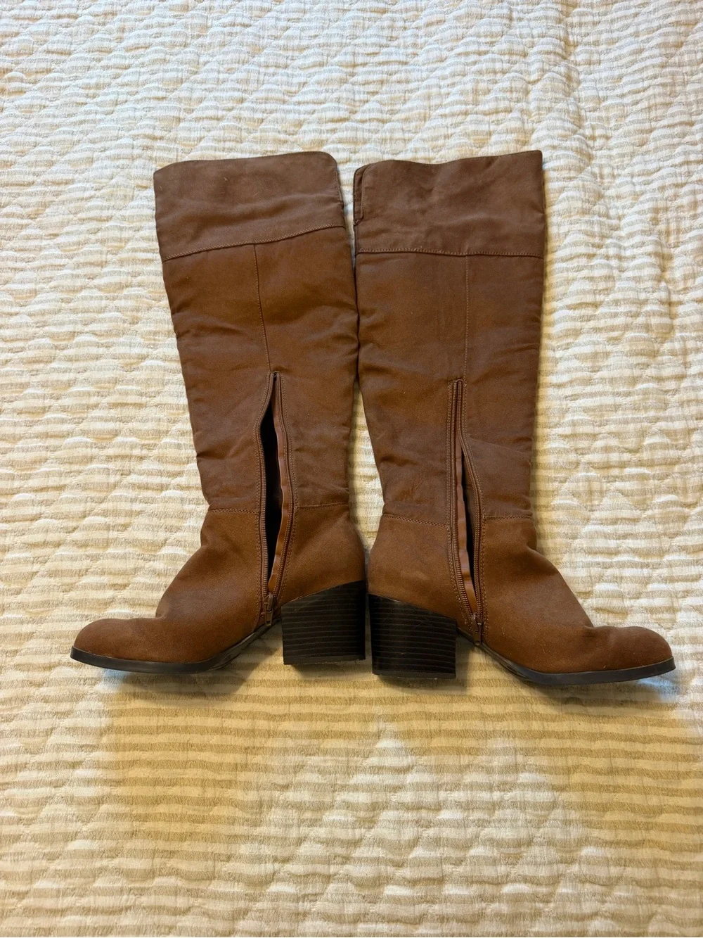 Classic Tall Brown Block-Heel Women’s Boots